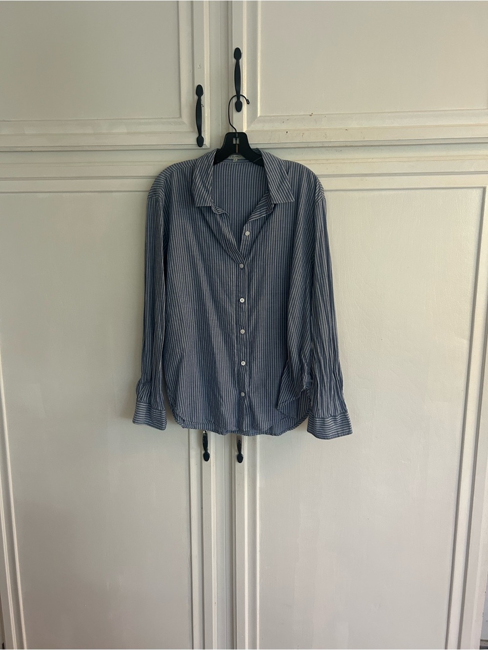 Z Supply Blue Striped Casual Button-Down Shirt